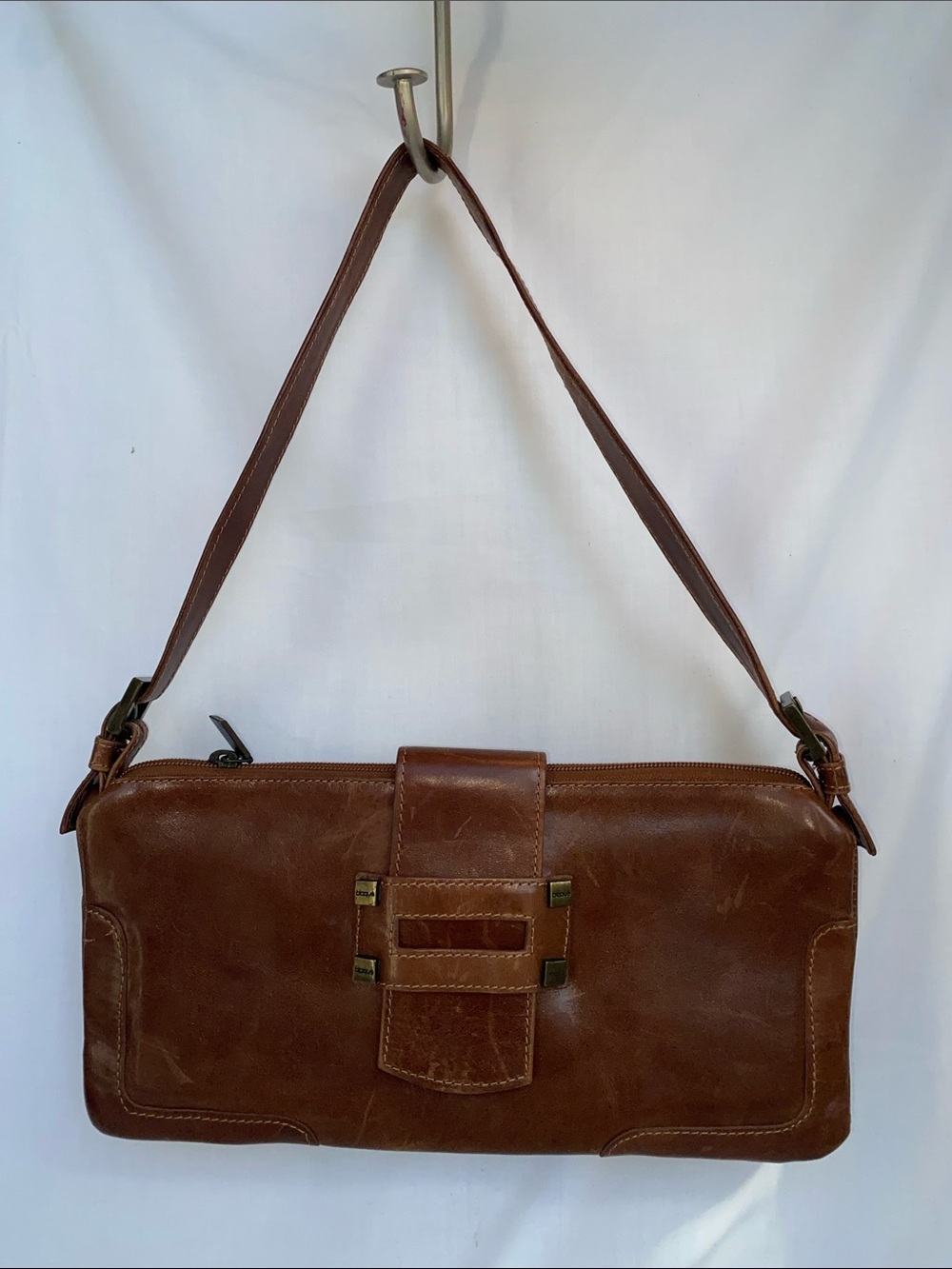Blaque Brown Leather Shoulder Bag